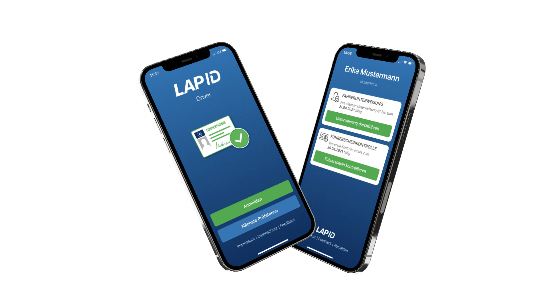 iPhone mit LapID Driver App